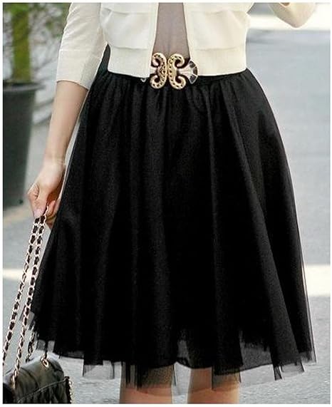 Amazon ふんわり チュール フレア スカート ミモレ丈 M ブラック スカート 通販