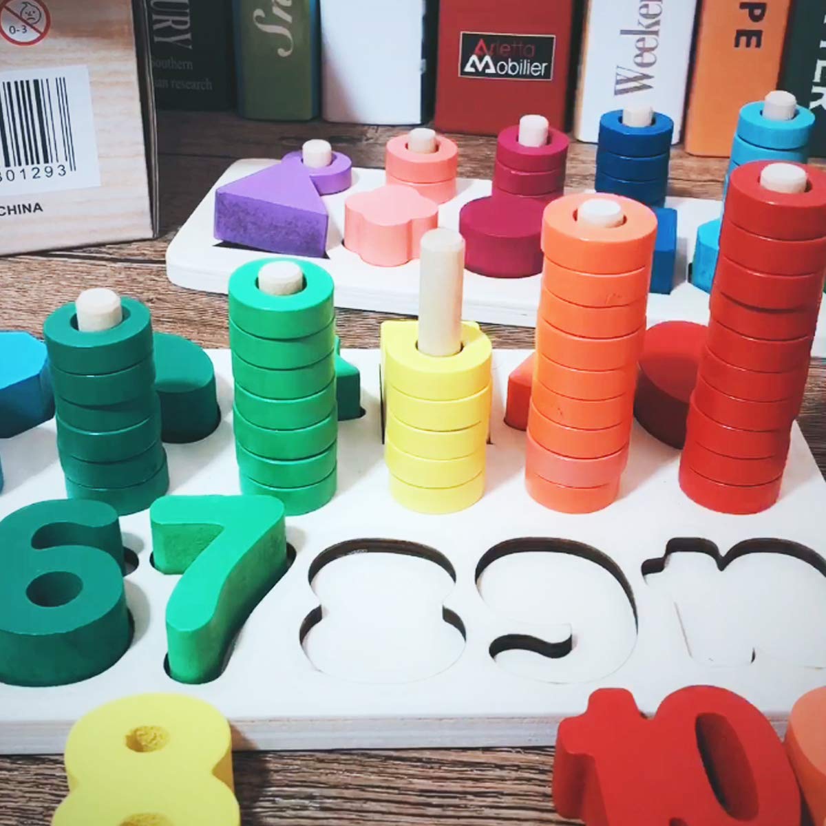 Sorting Blocks Math Mua KangRuiZhe Montessori Wood Blocks Sorting Puzzle Sorter Stacker ...