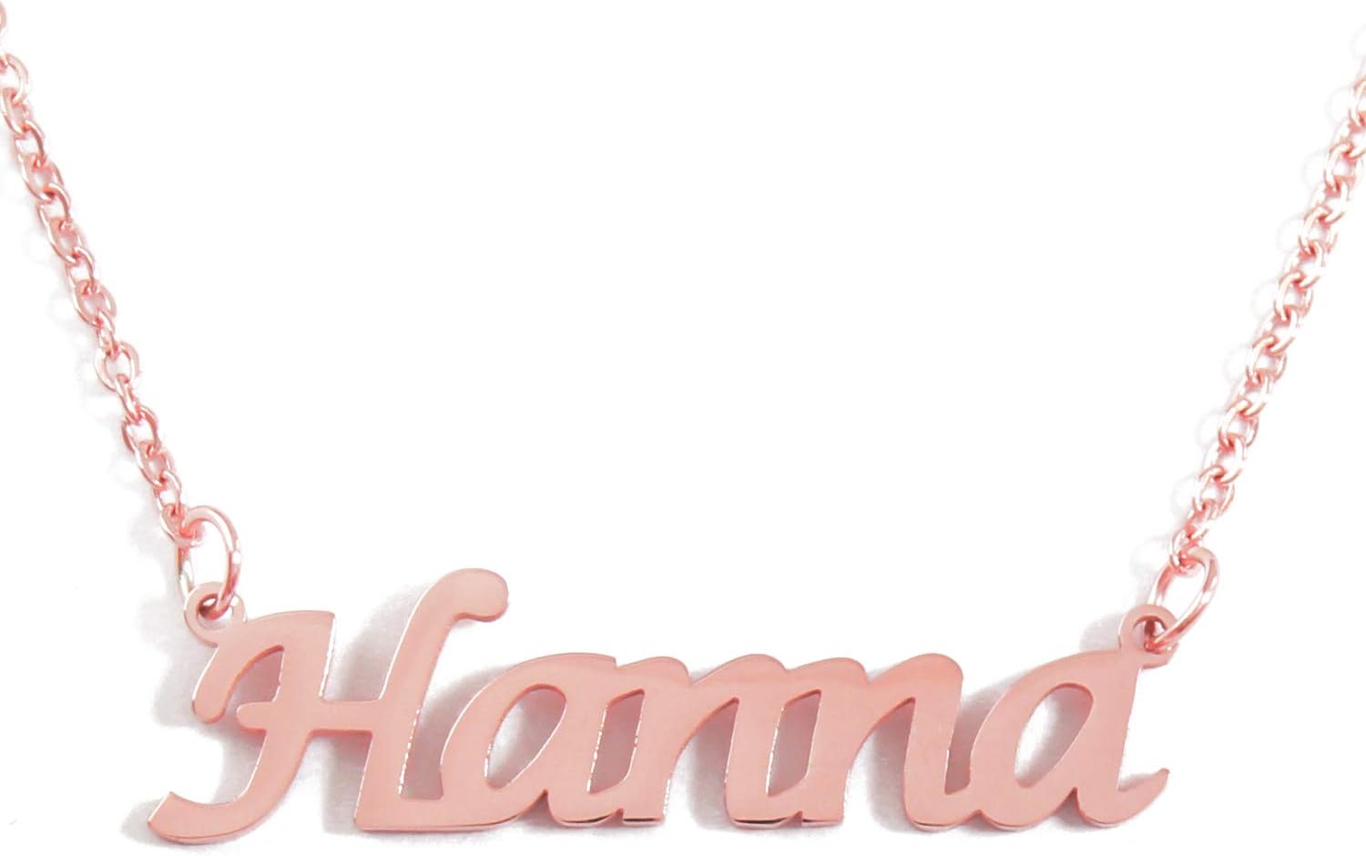 Kigu Hanna Personalized Name Necklace Adjustable Chain - 18ct Rose Gold Plated Packaging