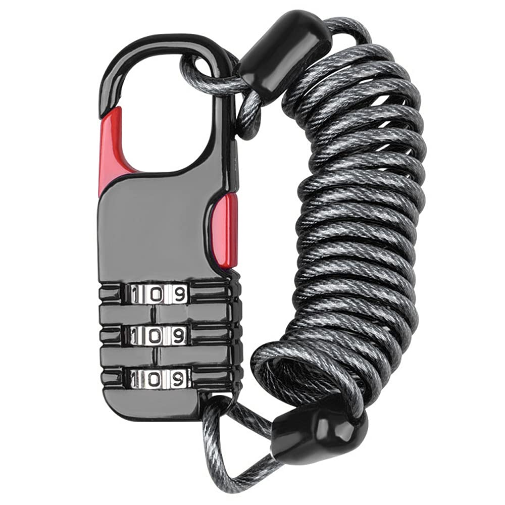 Motorcycle Helmet Lock - Light Weight Portable Anti-Theft 3 Digit Lock - Suitable for Bicycle, Motorcycles, Car Doors, Garages etc