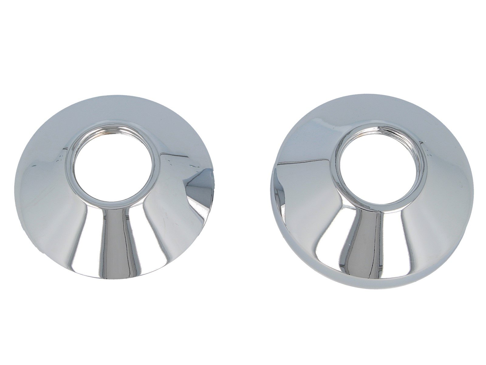 tecuro Universal - Diameter 85 mm Threaded Rosettes (2 Pieces) in Conical Design for Wall Fittings, Chrome-Plated Brass