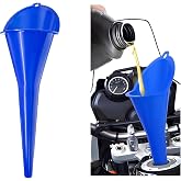 Long-Neck Oil Funnel for Automotive &ndash; Multi-Function Plastic Funnel for Oil, Gas &amp; Lubricants &ndash; Universal Car Accessory (Blue (1-Pack))