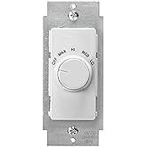 Leviton Decora Illumatech Quiet Fan Speed Control, 120 Vac, 60 Hz, 1.5 A, RTF01-10W, White