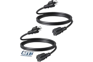 DEWENWILS Indoor Extension Cord 6ft, 3 Prong Waterproof Extension Cable for Lights, Indoor Appliances, 16/3 SJTW, Black, Chri