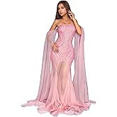 Nagfar Women Rhinestone and Sequin Birthday Party Sexy Club Night Out Holiday New Years Formal Dress