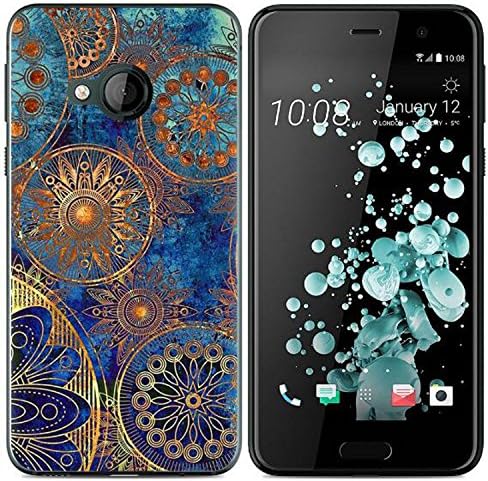 Yrlehoo For HTC U Play, Soft Silicone Case for HTC U Play Case Cover Etui Protect Backcase Protection, Blue flowers