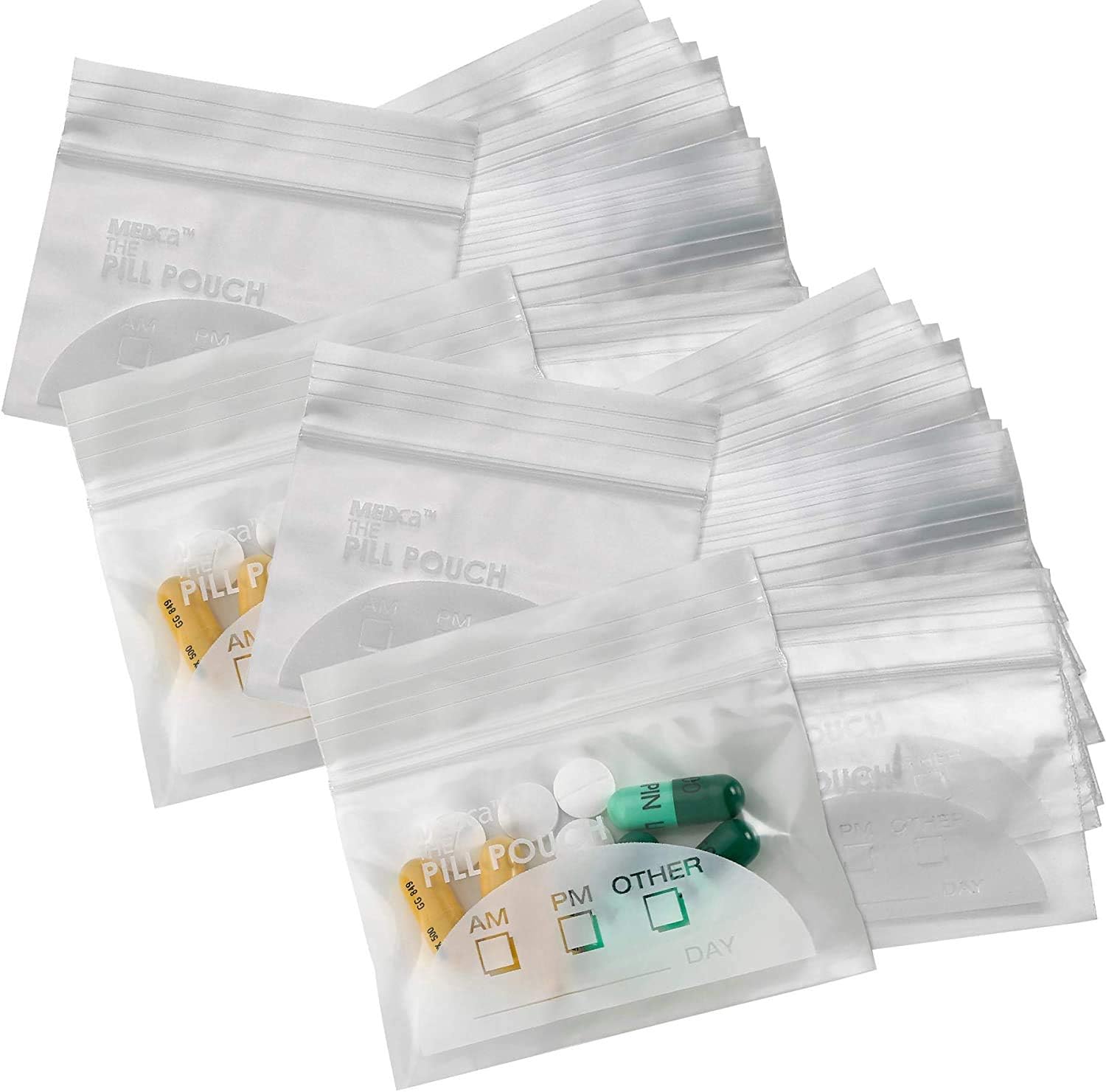 Pill Pouch Bags, (Pack of 400) 3" x 2.75", BPA-Free, Poly Bag Disposable Zipper Pills Baggies