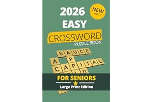 Large Print Easy Crossword Puzzles for Seniors: 60 Fun & Relaxing Brain Games with Solutions | Vol. 1
