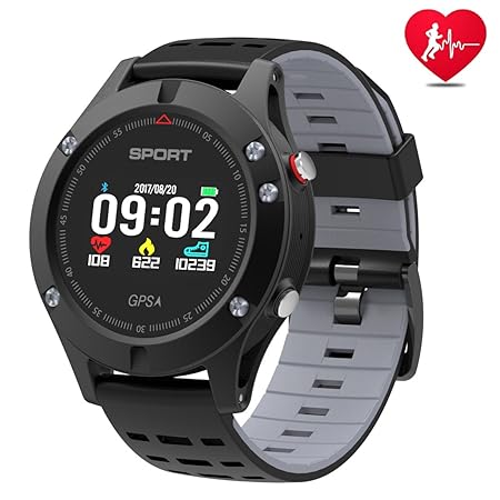 Smart Watch, Sportuhr mit Höhenmesser / Barometer / Thermometer und eingebautem GPS, Fitness Tracker zum Laufen, Wandern und 