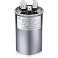 45/7.5 MFD uF 370/440 VAC CBB65B Dual Run Round Capacitor, UL Listed Motor Run Capacitor for Condenser Straight Cool or Heat Pump Air Conditioner Parts Replacements