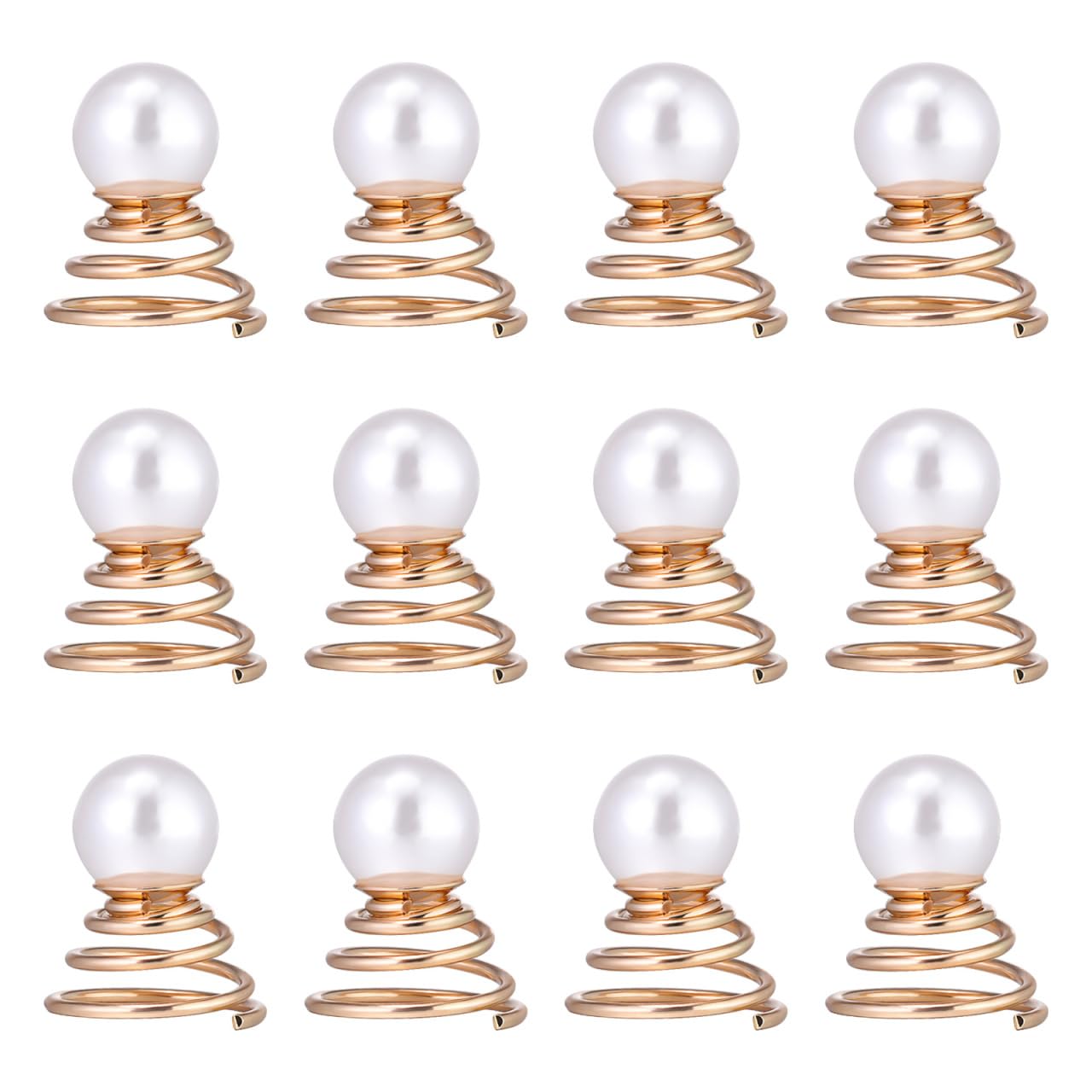 Lurrose 12pcs Pearl Spiral Hair Pins Twists Coils Hair Clip Pearl Swirl Clip Bridal Wedding Accessories for Women Girls