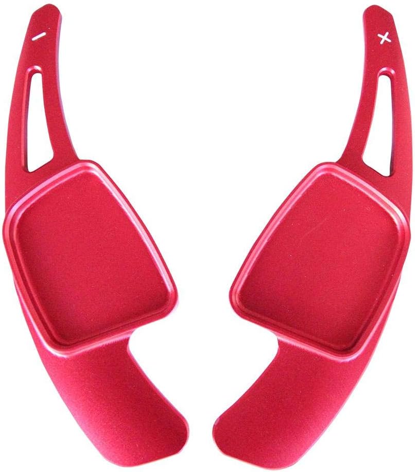 Steering Wheel Shift Paddle Shifter Transfer Extension Interior Trim Cover for Audi A3 A4L A5 A6L A7 A8L S3 S5 S6 S7 S8 SQ5 RS3 RS6 R8 Q3 Q5 Q7 TT TTS (red/2pcs)