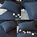 MKXI Simple Bedroom Collection 3 Pieces Navy Queen Size Duvet Cover Set,Cross Printed