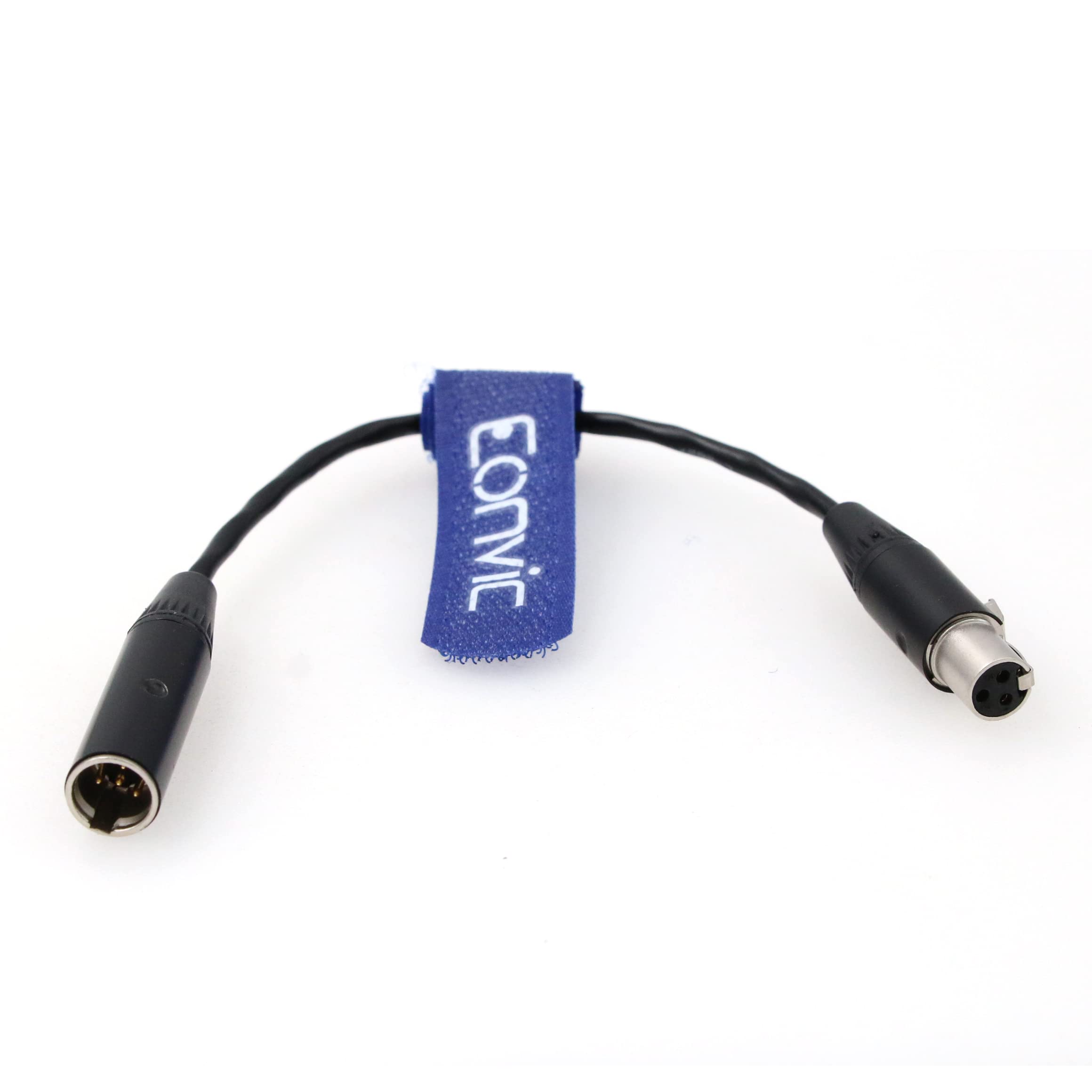 Eonvic TA3F Mini XLR 4Pin TA4M to Mini 3Pin XLR TA3F Female Microphone Adapter Cable for AKG Bodypack PT40, PT60, PT80, Shure wl 93, 18x, 5X, wh20