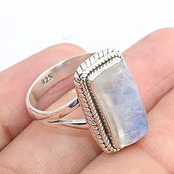 Solid 925 Sterling Silver Ring For Women, Moonstone