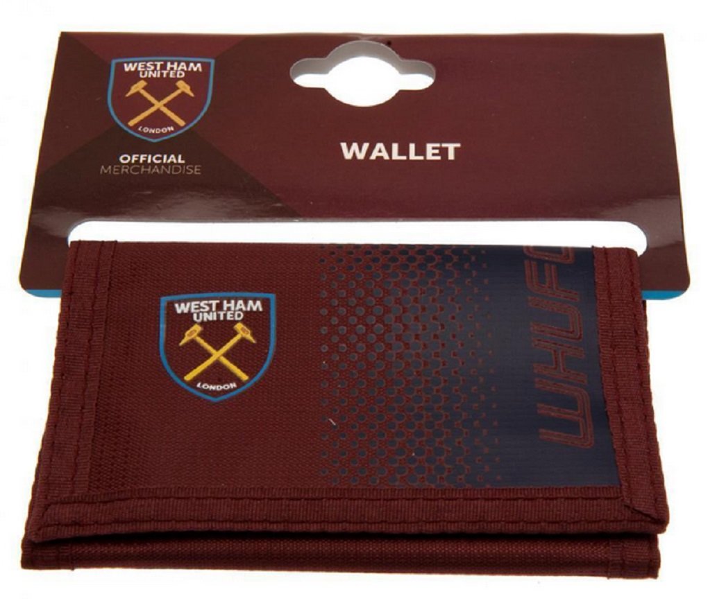 West Ham United FC Football Team Fade Velcro Fasten Wallet