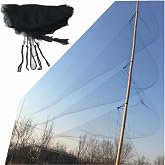 Mist Net Deep Pockets Nylon 110/2D 15mm Mesh Size Bird Netting,Invisible Net,Anti Wind System,Airport Bird Prevention (10x10 ft)