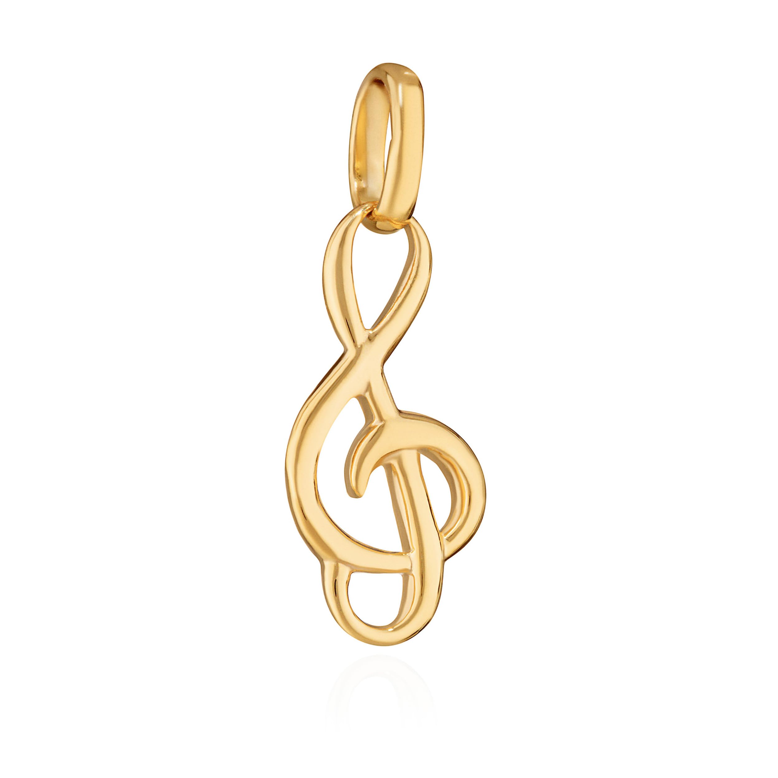 NKlaus clef pendant yellow gold treble clef music 4923