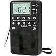 AM FM Portable Pocket Radio, Battery Operated, Digital Tuning, Excellent Reception, Loud Speaker, Long Lasting, LCD Screen, Alarm Clock, Easy to use, Handheld Emergency Radio for Indoor & Outdoor