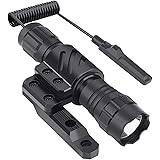 Feyachi FL14-MB Tactical Flashlight 1200 Lumen Matte Black LED Weapon Light with Flashlight Mount, Rechargeable Batteries and