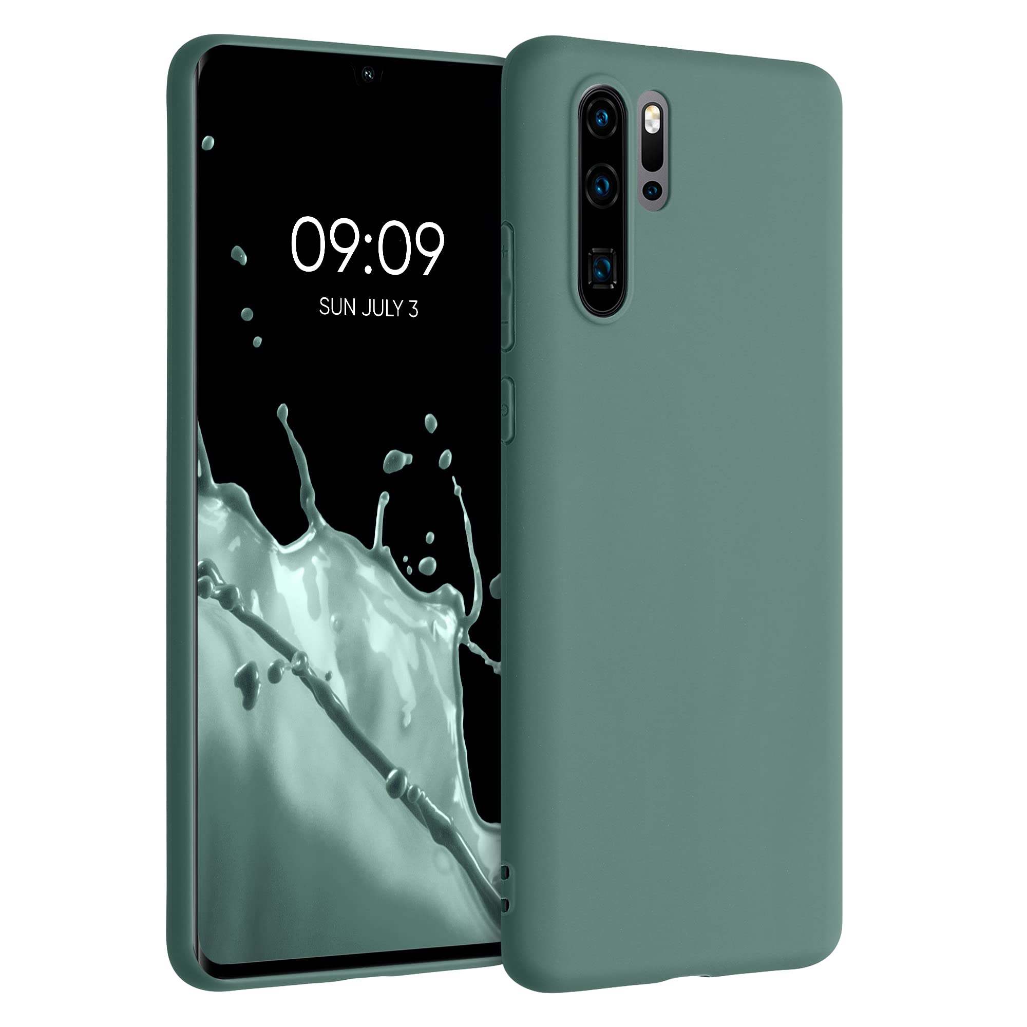kwmobile Case for Huawei P30 Pro Case - Soft Cover - Shockproof TPU Material - Wireless Charging - Forest Green — image 1