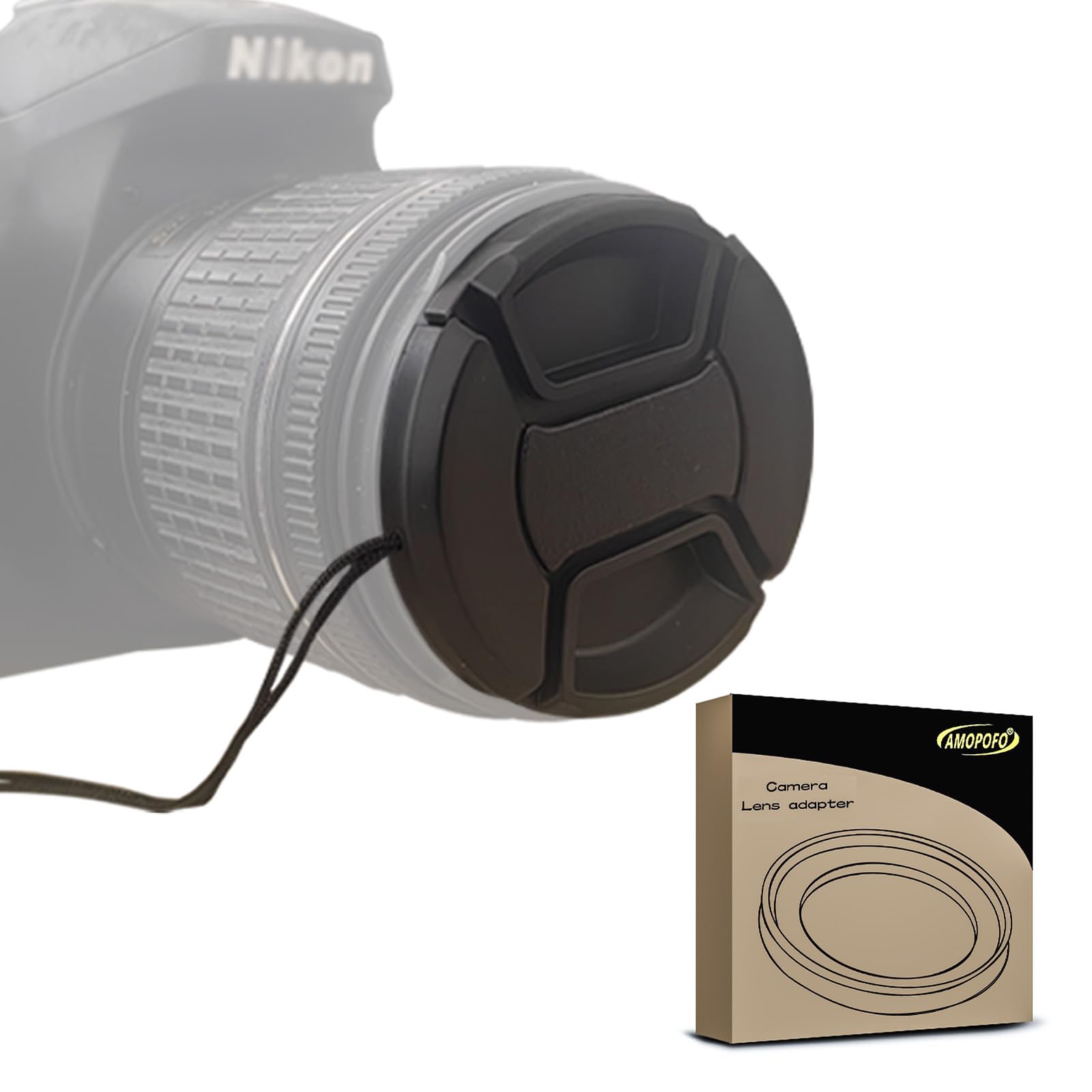 67mm Center Pinch Snap-on Front Lens Cap Suitable for Nikon/for sony/for Canon/for Pentax/for Samsung Camera,With Anti-lost Rope