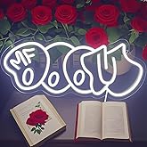 Mf Doom Neon Signs,USB Powered Led Neon Lights Sign,Dimmable Classic Hip Hop Music Led Neon Light, for Wall Decor Music Lovers Man Cave Party Christmas Birthday Gifts (16.1 * 6.7in/41x17cm)