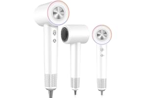 COOLPUB Hair Dryer Blow Dryer,180000 RPM High-Speed Brushless Motor 500 Millions Negative Ionic hairdryer for Fast Drying, Quiet Thermo-Control Hair dryers for Women Home Travel Salon (White)