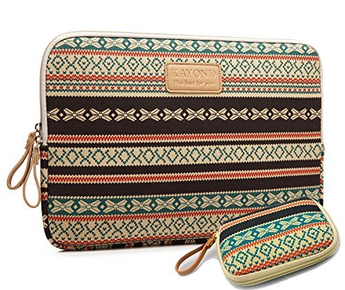 kayond New Bohemian Style Canvas Fabric 14 Inch Netbook/Laptop / Notebook Computer Sleeve Case Bag Cover(14 Inch)