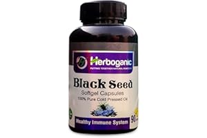 HERBOGANIC Cold Pressed Black/Seed Oil Softgels Capsules - 90 Count - Blended with Other Herbal Products-Supports Overall Health welness and Immunity (Black-Seed)