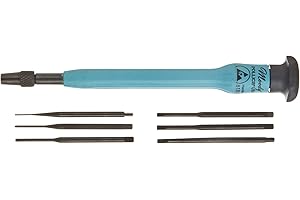 Moody Tools 55-0314 7 Pieces Interchangeable ESD-Safe Slotted Driver Set, 0.025"-0.100" Size Range