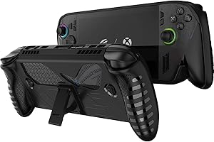 NINKI Silicone Skin for ASUS ROG Xbox Ally X Case with Stand,Shockproof Anti-Scratch Non-Slip Grip Wrap Protective TPU Silicone Protector Cover for ASUS ROG Xbox Ally X 2025 Case with Kickstand Black