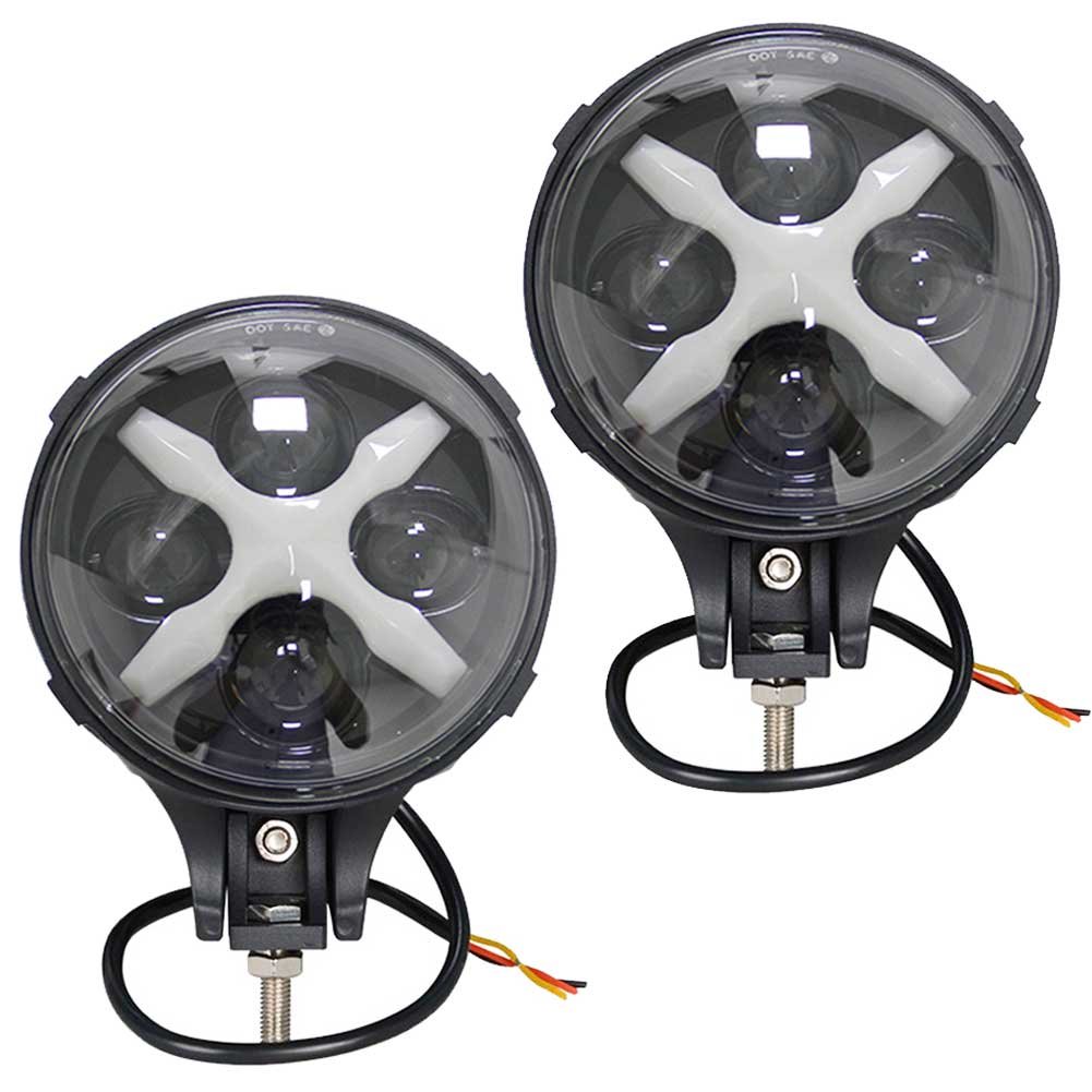 人気ブランド 車 バイク 車外灯 作業灯 送料無料 前照灯 12v 24v対応 一年保証付き ジープ 自動車 Led サーチライト ワークライト B078pc4qdz ライトセット 赤いイカリング Vosicky ボスキー 汎用作業灯 も適用 60w ライトセット 赤いイカリング 2個セット