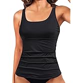 Yonique Women's Tankini Top Only Tummy Control Bathing Suits Top Modest Swim Tank Tops