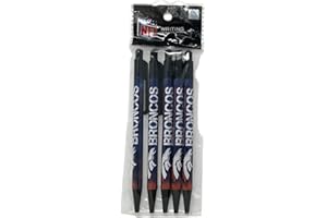 Pro Specialties Group NFL Denver Broncos 5-Pack Retractable Click Pens- Great Stocking Suffers and Party Favors