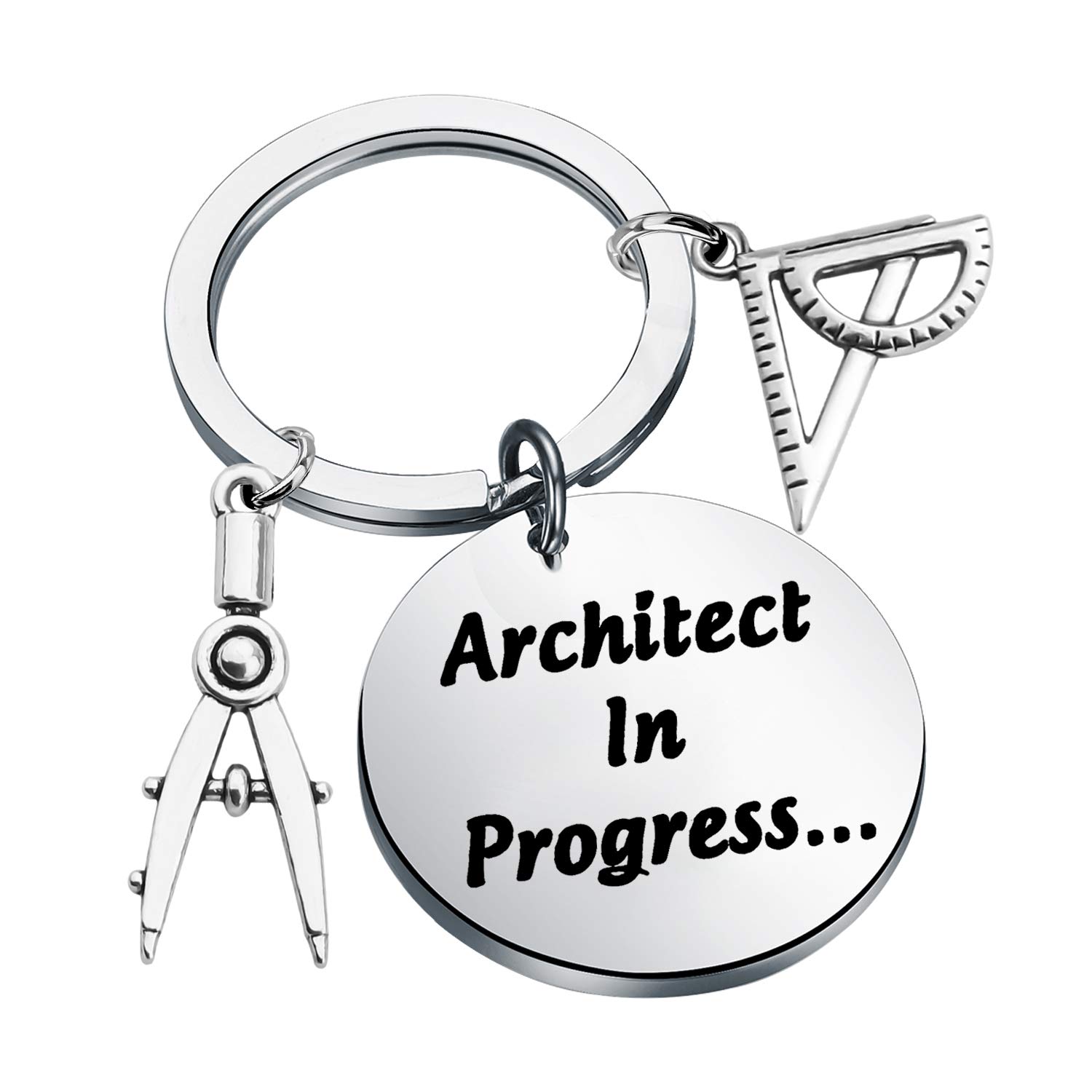 LBSBO Architect Gift New Architect Jewelry Architect Graduation Gift Architect In Progress Keychain (Architect In Progress Keychain)