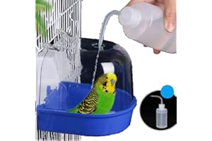 YU’S NORTH Bird Bath Cage, Cleaning Pet Supplies Bird Bathtub with Hanging Hooks Come with Free Water Injector for Little Bird Parrots Spacious Parakeets Portable Shower for Most Birdcage (Random Color) (M)