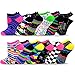 TeeHee Women's Acrylic No Show Low Cut Basic 12-Pack, (Fun Foot) 9-11