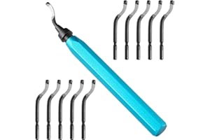 ALERIC Deburring Tool Set with 11pcs High Speed Steel Swivel Blades, Deburring Tool 3D Printing Burr Removal Blades, Deburring Tools for Metal, Resin, PVC Pipes, Copper, Plastic, Aluminum