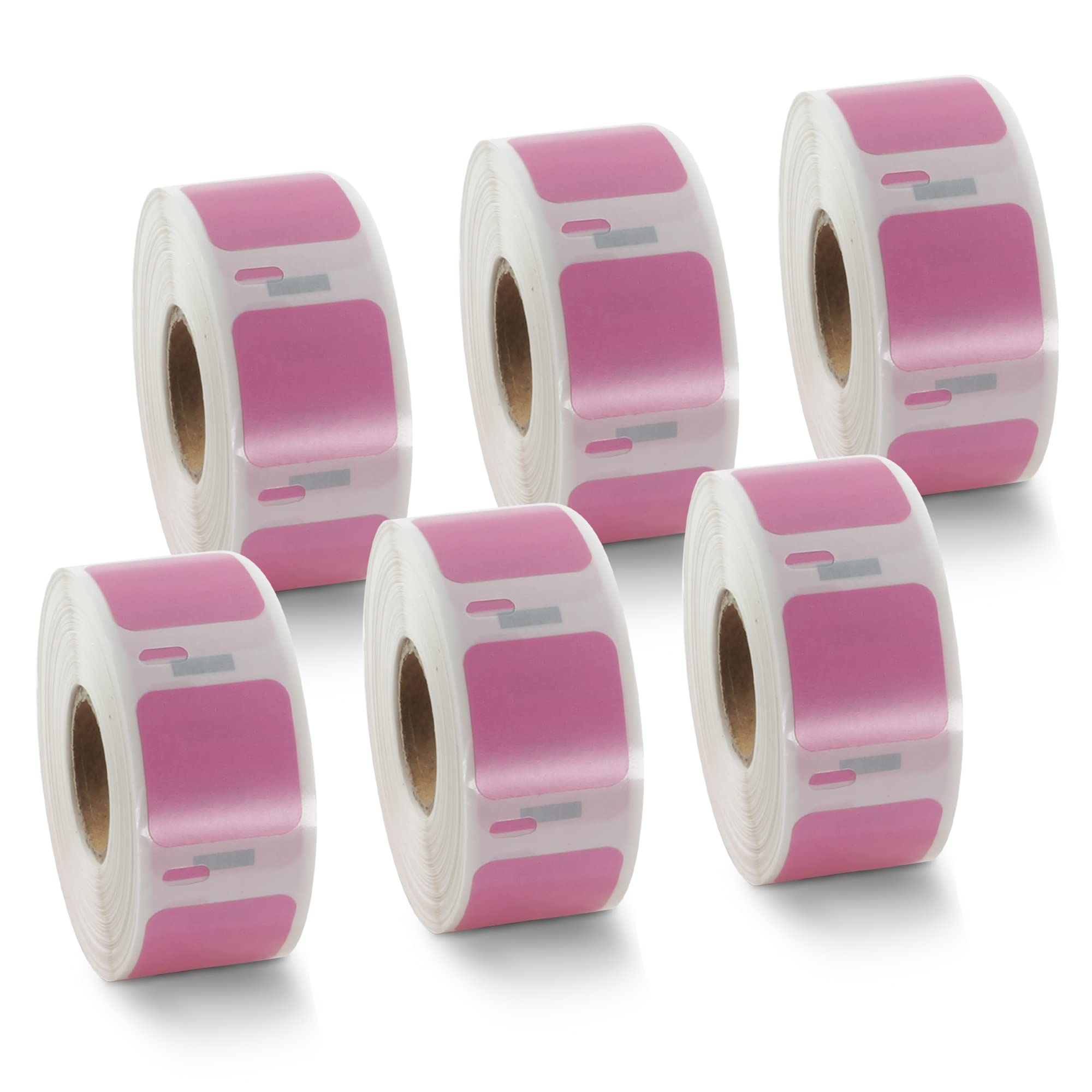 BETCKEY - 6 Rolls Pink Small Multi-Purpose Labels Compatible with DYMO S0929120, 25mm x 25mm, 4500 Colored Labels Compatible with DYMO LabelWriter 450, 4XL, NOT Fit 550 or 5XL