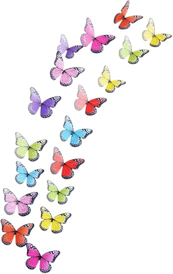 Amazon Co Jp Plus Nao プラスナオ 3d 立体 蝶 ウォールステッカー 壁紙シール バタフライ チョウ カラフル ラメ キラキラ ルームデコレーション ウォー 104 服 ファッション小物
