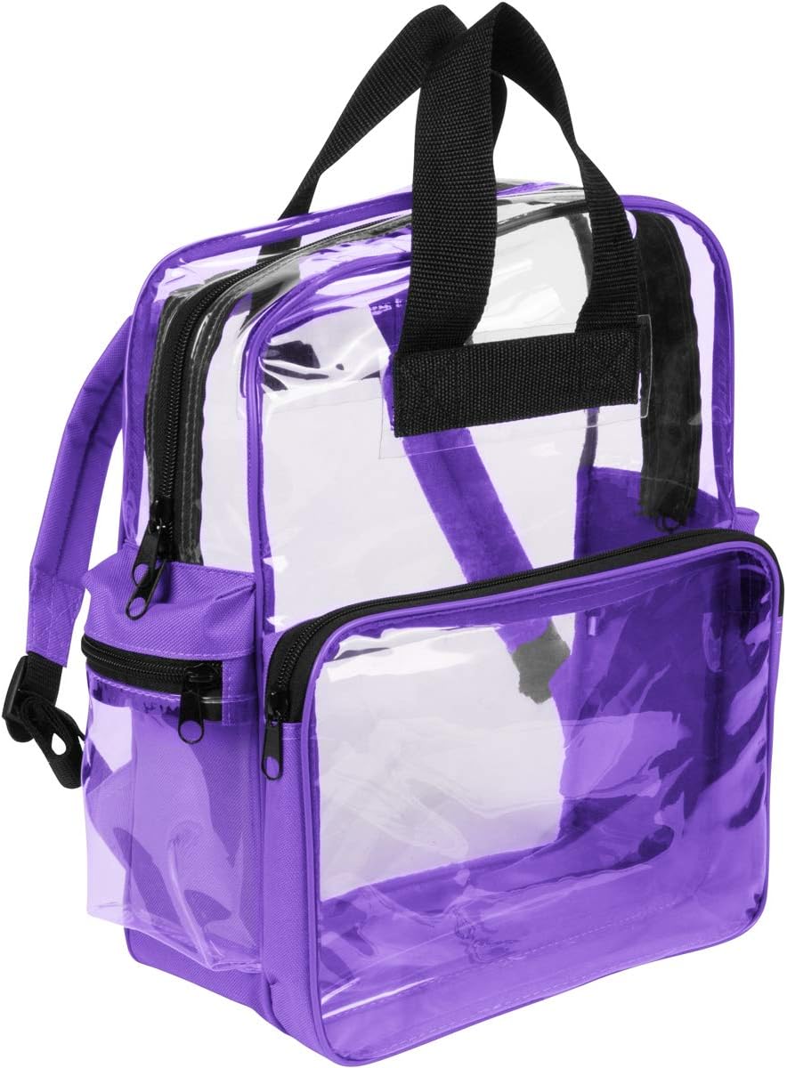 Clear Backpack - See Through Daypack Clear Backpacks in Purple