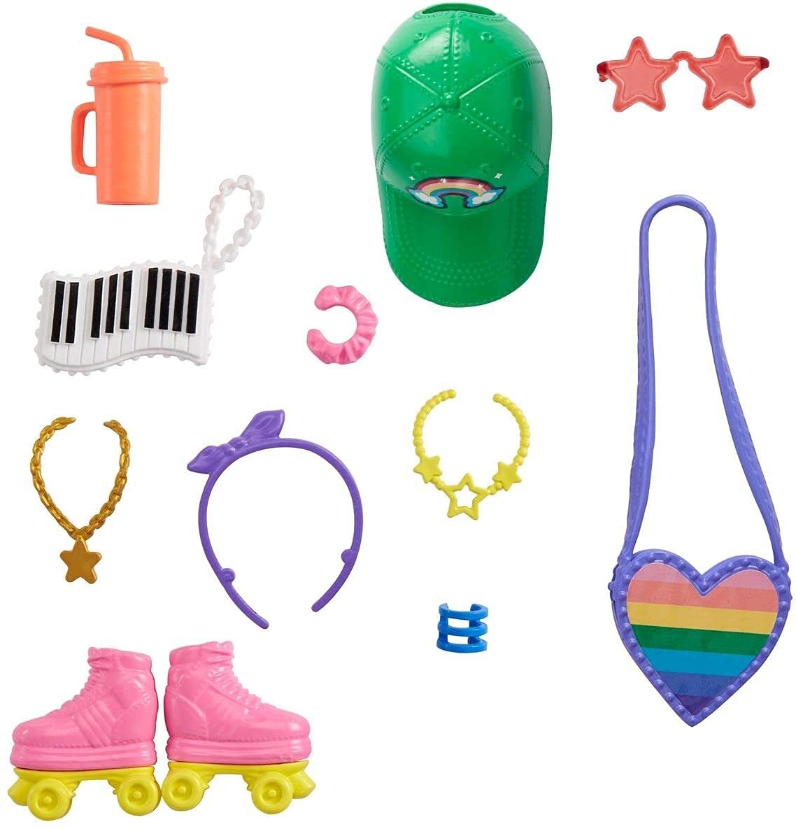 Barbie GRC12 Dolls Fashion, Pink, Blue, Green, Yellow