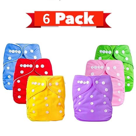 Chinmay Kids Babys Cotton Quirk Reusable Washable Cloth Diaper-Combo of 6