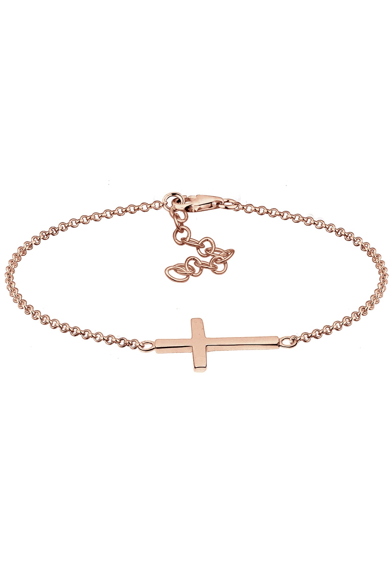 Elli Women's 925 Sterling Silver Gold Plated Xilion Cut Bracelet of Length 18 cm