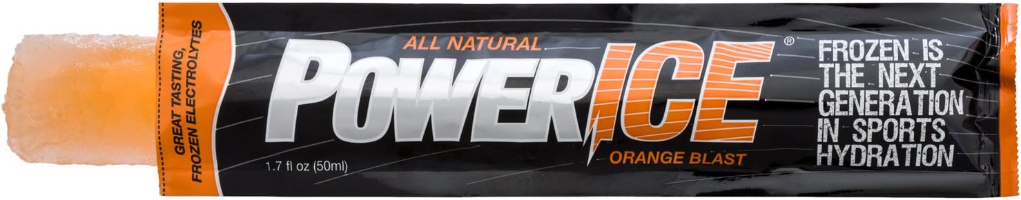 PowerICE All Natural Electrolyte Freezer Bars, Orange Blast, 50 Count Popsicle
