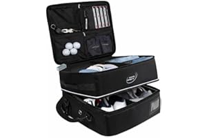 ROSS SPORTS Golf Trunk Organizer – Portable Car Organization & Truck Bed Bag for Men – Smart Holder Shoes, Balls, Gloves, Clothes Storage Bag – Shoe Glove Case & Locker for Golfers, Club, Bags & Stuff Stash