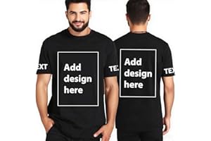 COOZEBRA Custom T Shirt with Front Back, Personalized Shirt with Photo Text Design, Custom Shirt for Men Women Adults