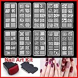 Dolland Nail Art Stamping Kit- 1 Pc Manicure Plate Set with Polish Stamper and Scraper
