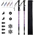 Aihoye Trekking Poles Shock Absorbing Adjustable Hiking or Walking Sticks for Hiking Collapsible Strong, 2-pc Pack Lightweight Walking Pole, All Terrain Accessories and Carry Bag